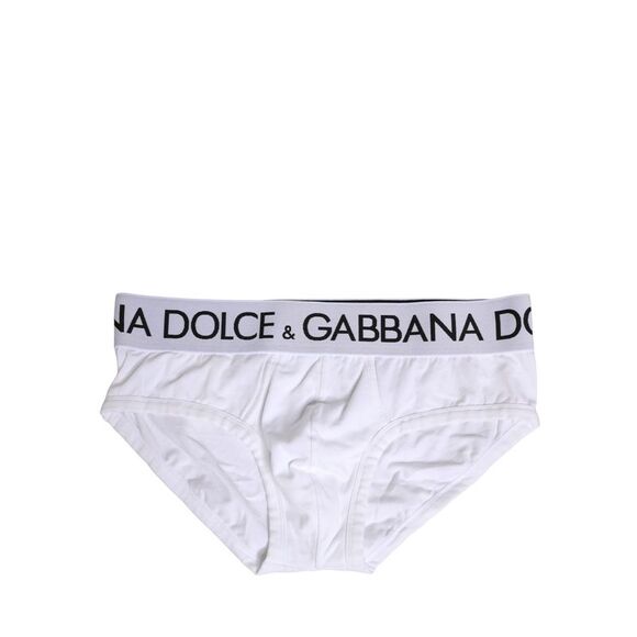 Dolce & Gabbana White Cotton Stretch Regular Brief Men's Underwear